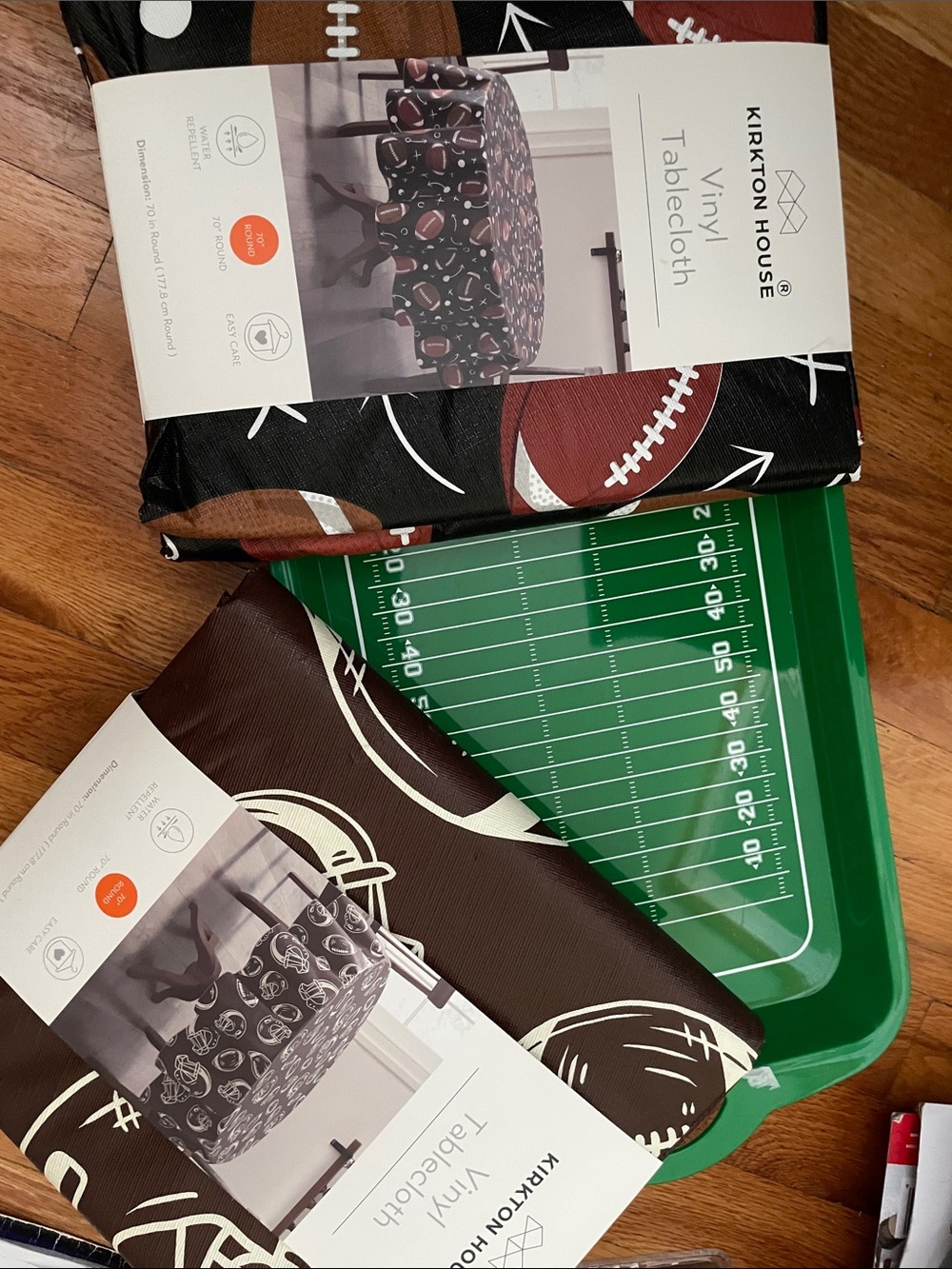 Football Vinyl Tablecloths And serving tray